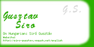 gusztav siro business card
